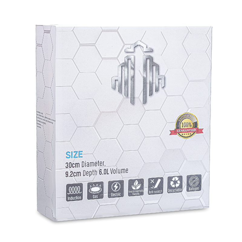 Stainless Steel Wok - 30cm/ 6L