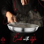 Stainless Steel Deep Frying Pan with Lid - 4.5 Liter