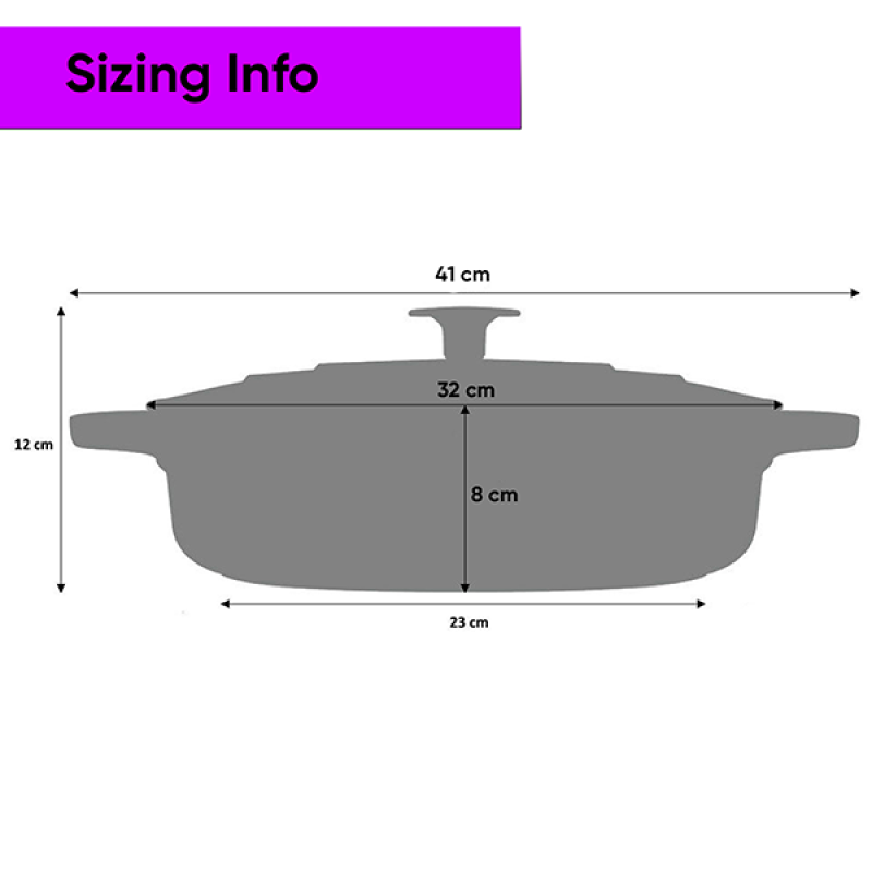 Shallow Casserole Dish - 32 cm/ 5.5L