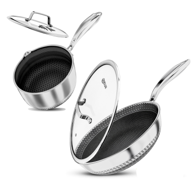 Stainless Steel Saucepan & Frying Pan Set