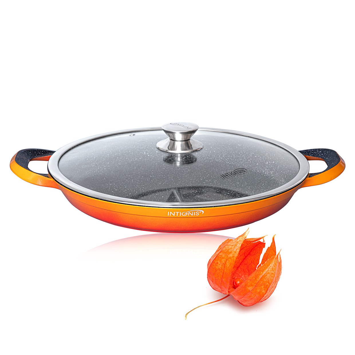 Professional Paella Pan with lid 36cm – Orange - Classics With
